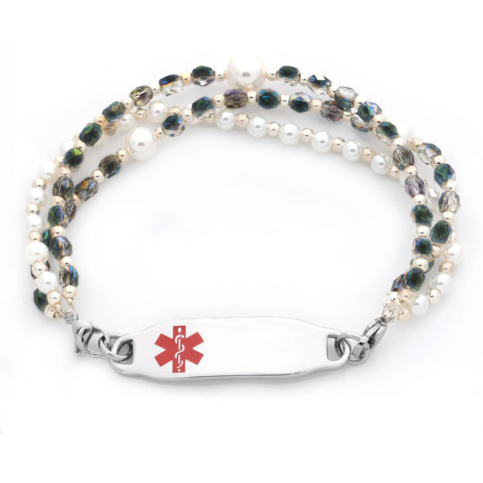 Geraldine Beads Medical ID Bracelet (STRETCH)