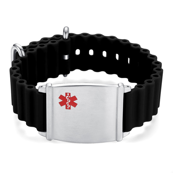Ocean Band Medical ID Bracelet - Black
