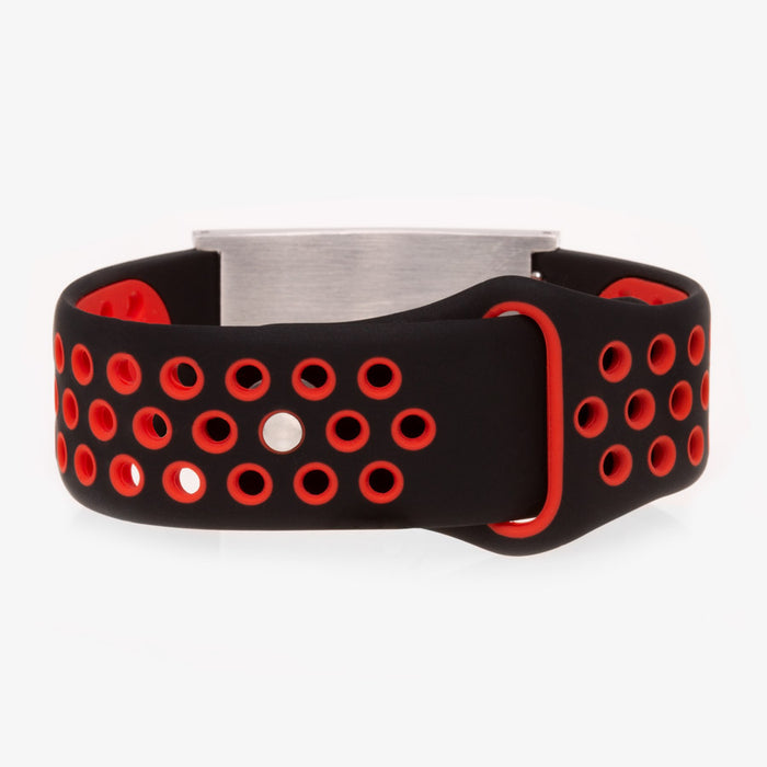 Black & Red Silicone Medical ID Bracelet