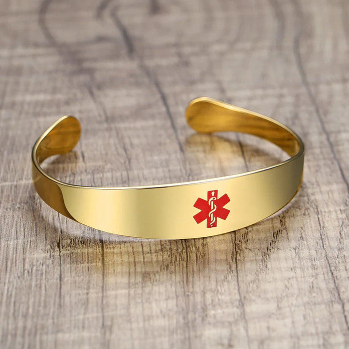 Gold Cuff Medical ID bracelet - NEW