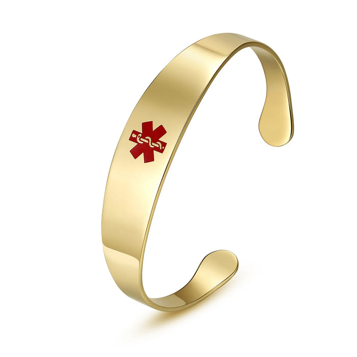 Gold Cuff Medical ID bracelet - NEW