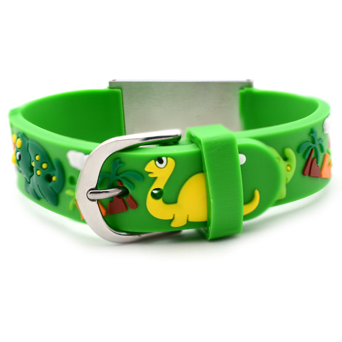 Green Dinosaur Medical ID Bracelet
