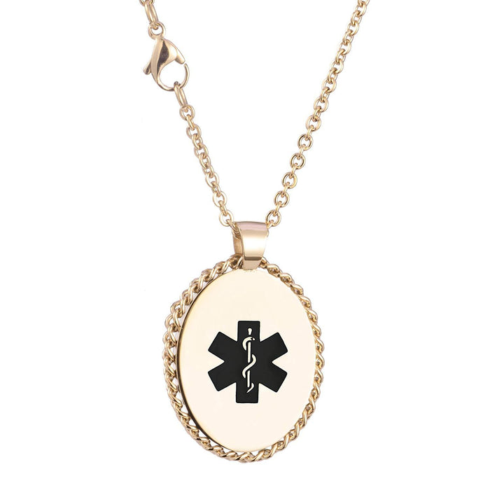 Brielle Medical ID Necklace GOLD
